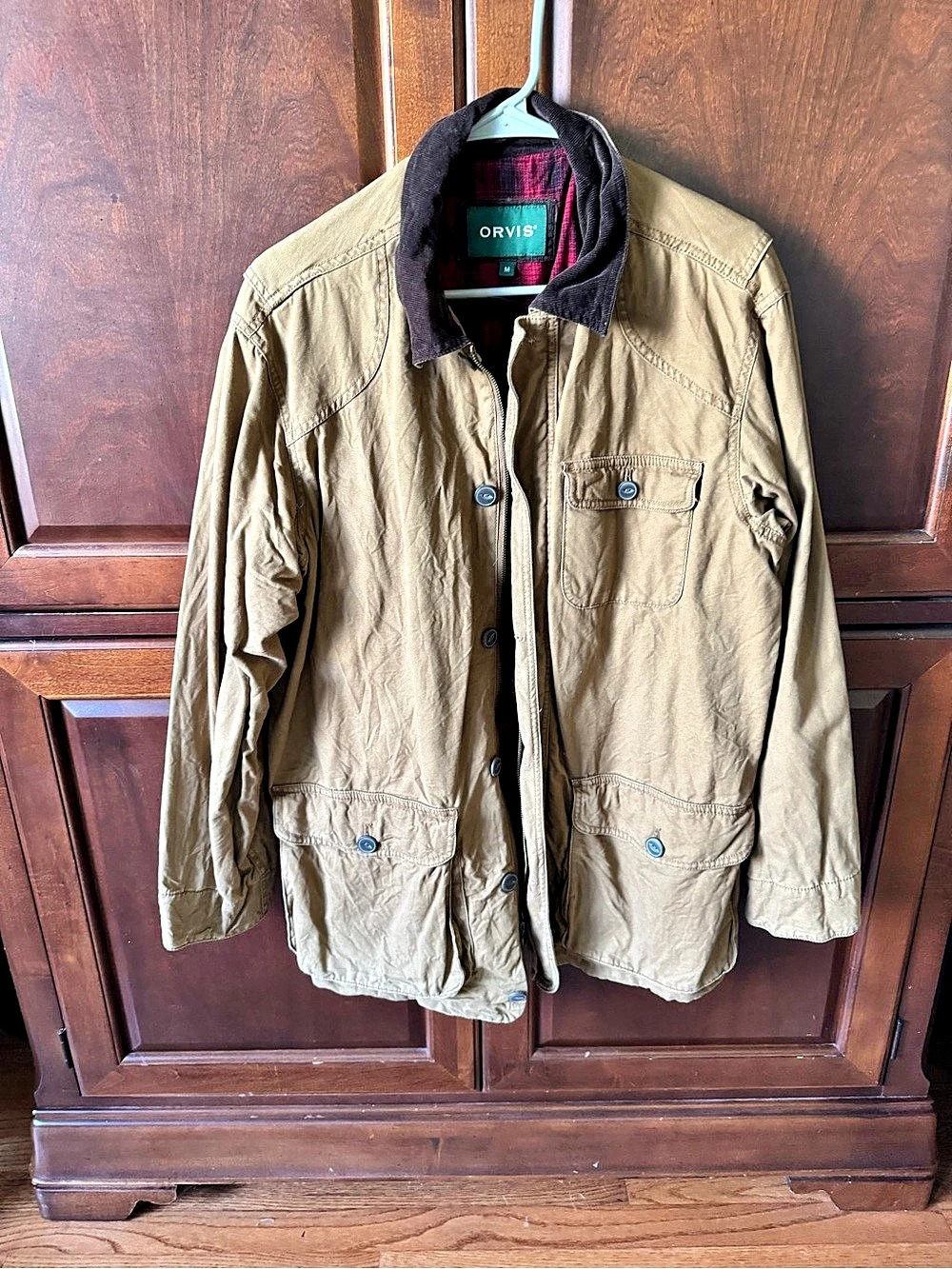 ORVIS Plaid Field Jacket in Green & Red - size Men’s Med